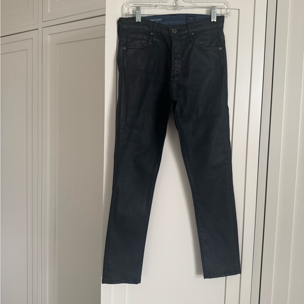 Women’s coated navy Blue Jeans farrah high rise skinny cut size 26